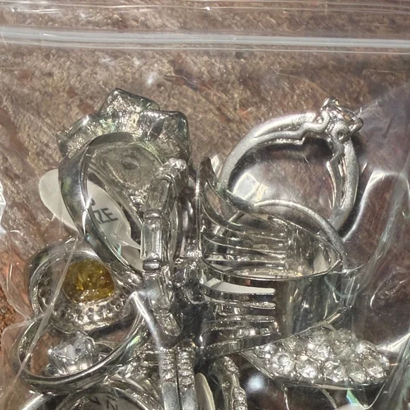 Assorted Silver-Tone Rhinestone Rings - Picture 2 of 6